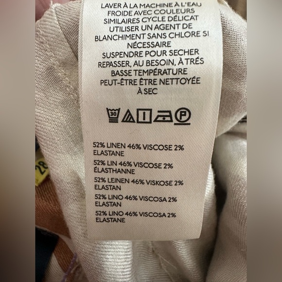 Maeve Linen Collette Swirl Print Linen Pants Size 6 EUC Wide Leg - Picture 8 of 8